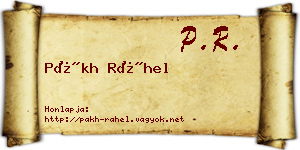 Pákh Ráhel névjegykártya